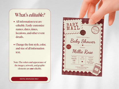Baby Mail Baby Invitation - Red