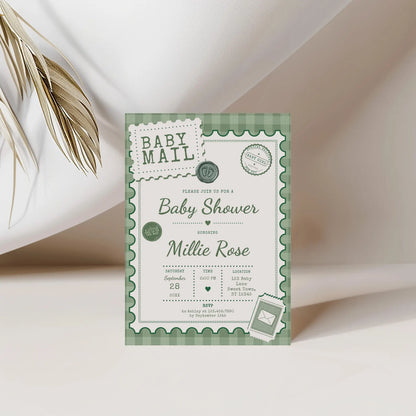 Baby Mail Baby Invitation - Green