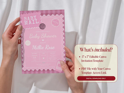 Baby Mail Baby Invitation - Pink