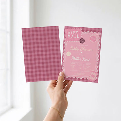 Baby Mail Baby Invitation - Pink