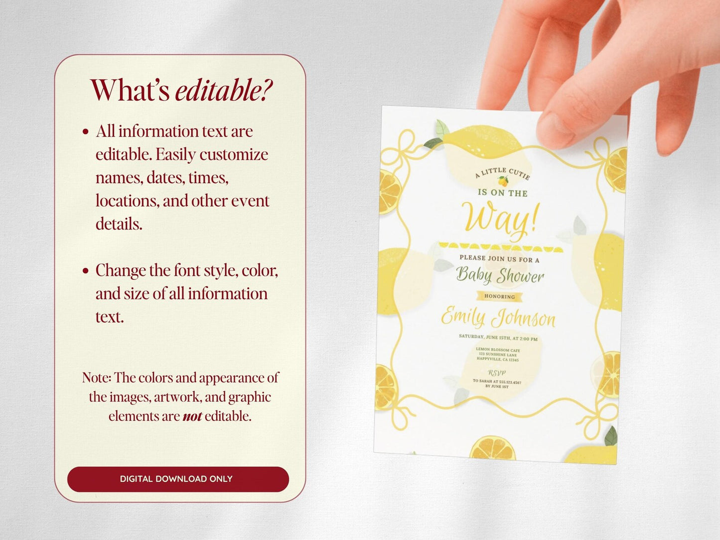 Lemon Baby Invitation