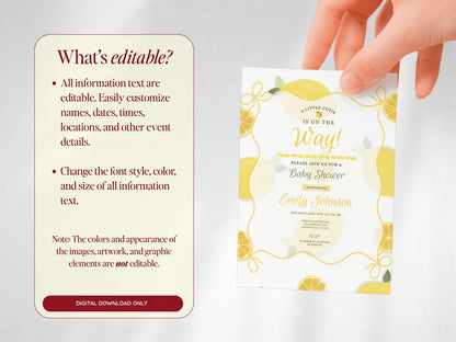 Lemon Baby Invitation