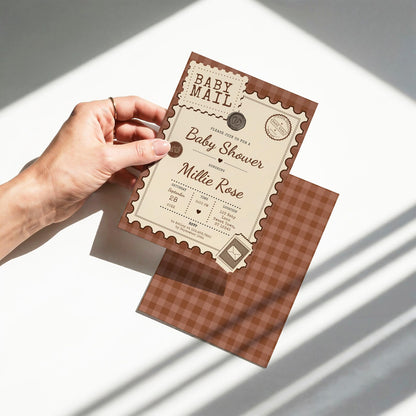 Baby Mail Baby Invitation - Brown