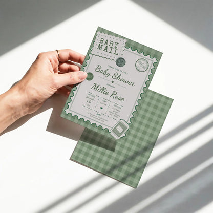 Baby Mail Baby Invitation - Green