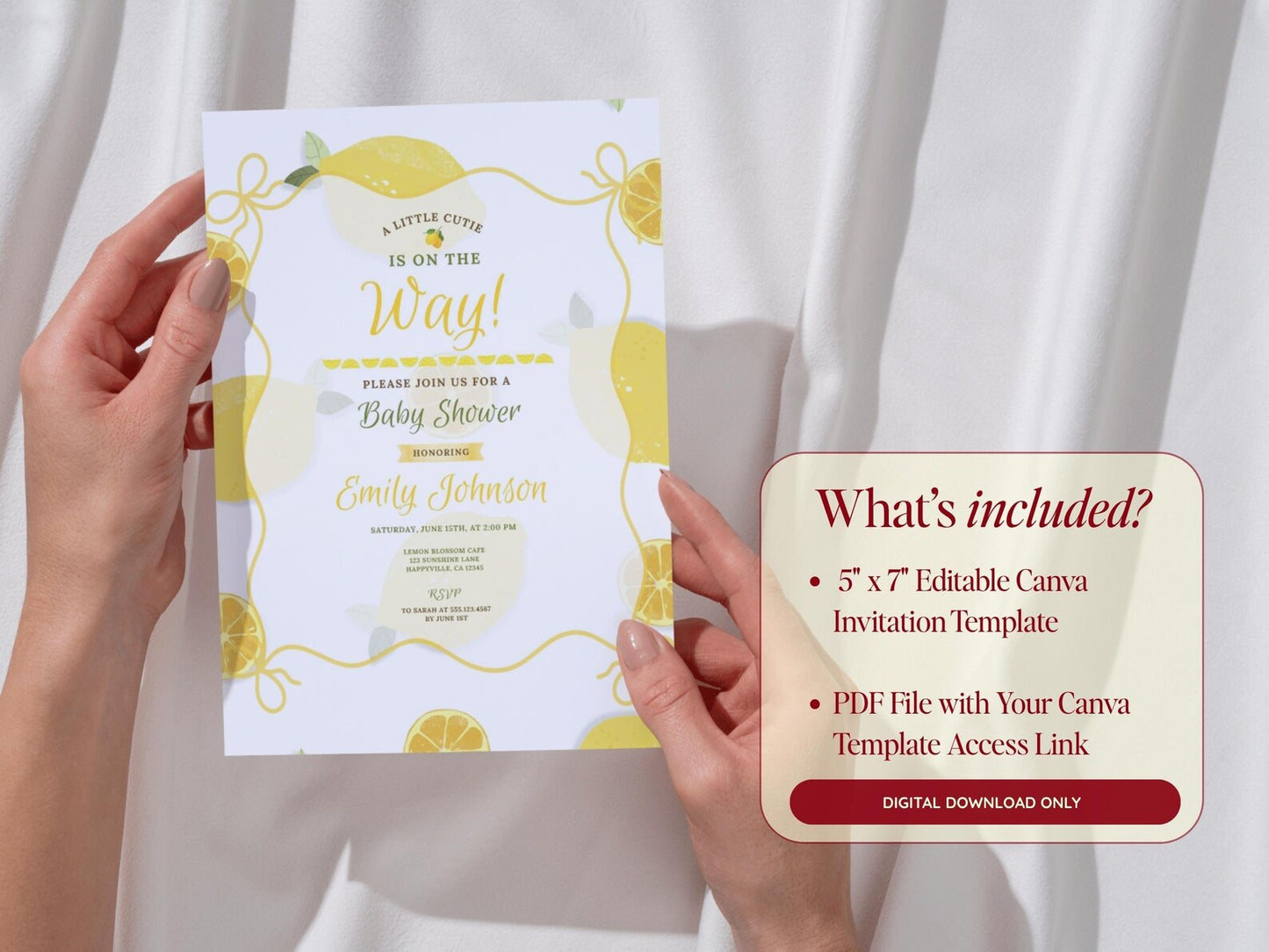 Lemon Baby Invitation