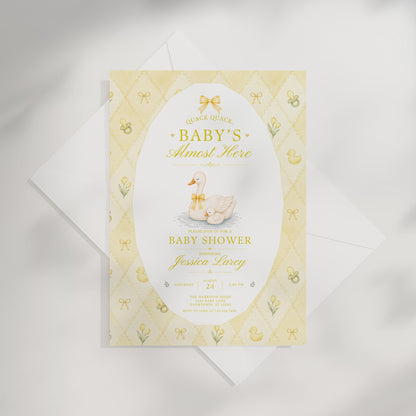 Silly Goose Baby Invitation - Yellow
